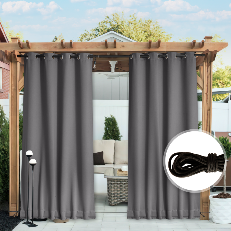 Outdoor Waterproof Detachable Tab Top Blackout Outdoor Curtains for Ga —  KGORGE Store