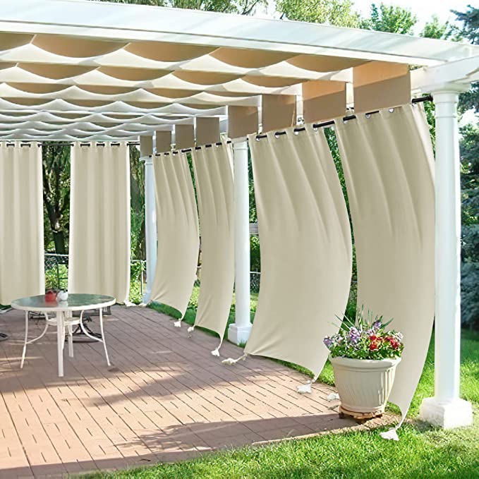 Grommet Windproof Waterproof Outdoor Curtains Canvas Curtains for