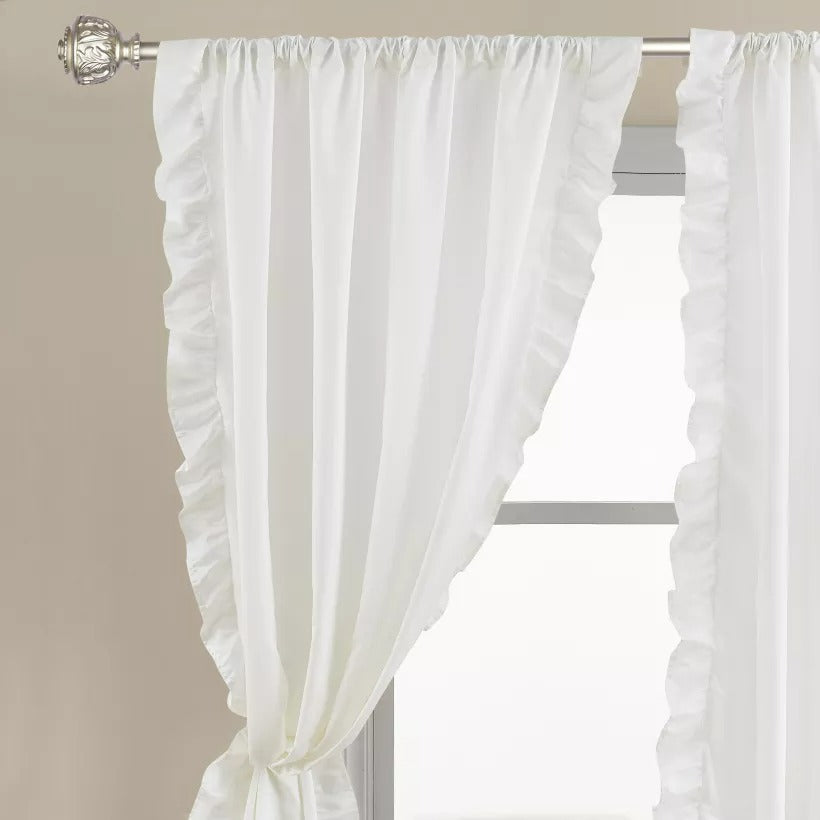 Rod Pocket Semi Sheer Privacy Linen Curtains For Sliding Glass