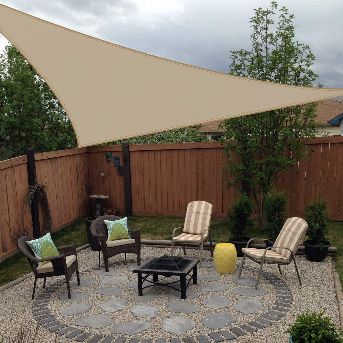 Triangle 10'x10'x10' Sun Shade Sail Canopy with Rope Waterproof Block Sun  Shade UV Block for Patio Outdoor Facility and Activities