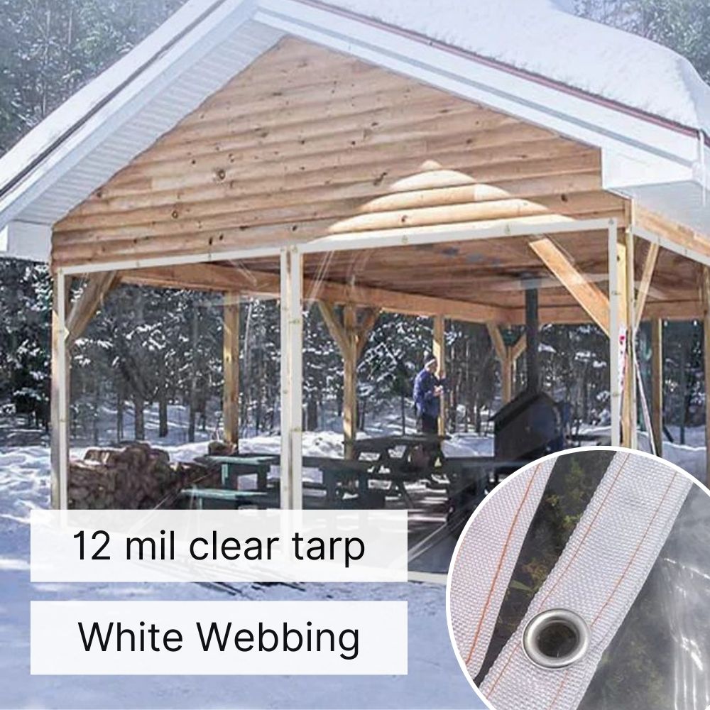 12mil Waterproof PVC Outdoor Clear Tarps for Patios, Pergola, Gazebo