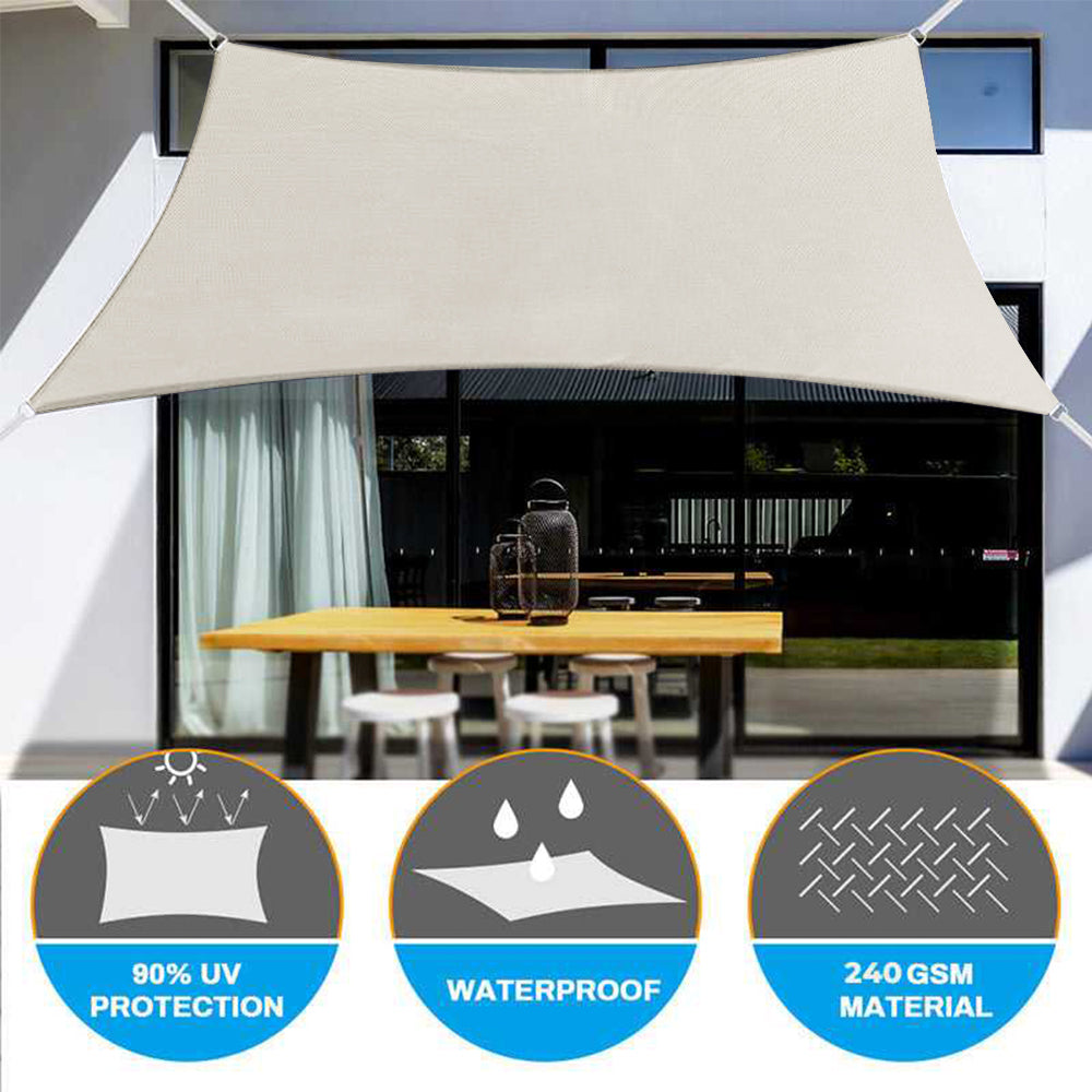 Outdoor Waterproof Rectangle Sun Shade Sail for Patio/Pool