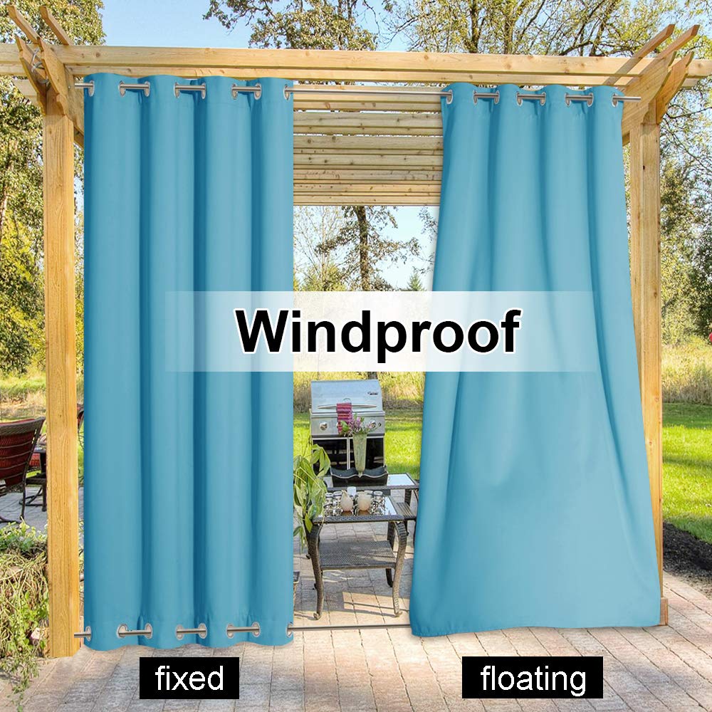 Patio Curtain Grommet Top and Bottom Waterproof Outdoor Curtains 1 Panel KGORGE Store