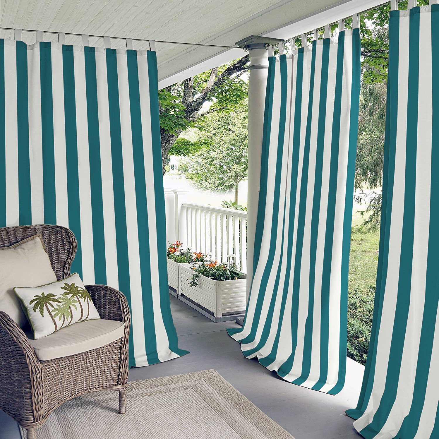  Macochico Outdoor Velcro Tab Top Curtains Panels